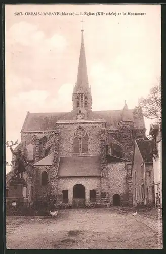 AK Orbais-l`Abbaye, L`Église et le Monument