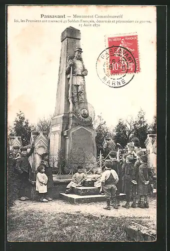 AK Passavant, Monument CommémoratifIci, les Prussiens ont massacré 49 Soldats Francais