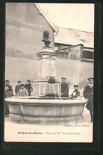 AK Chigny-les-Roses, Statue de Veuve Pommery