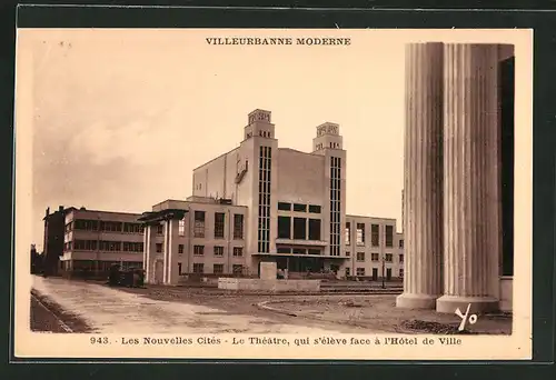 AK Villeurbanne, Les Nouvelles Cites, Le Theatre, qui s`eleve face a l`Hotel de Ville