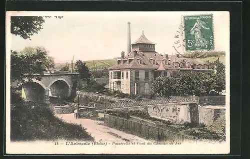 AK L`Arbresle, Passerelle et Pont du Chemin de Fer
