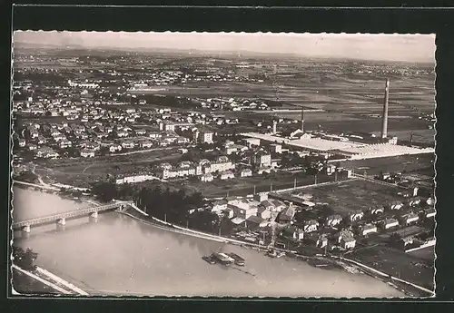 AK Decines, Vue generale aerienne, Fliegeraufnahme