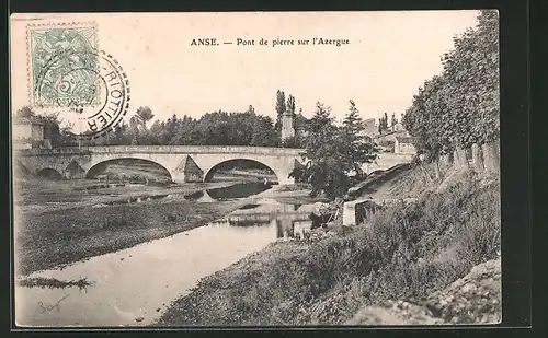 AK Anse, Pont de pierre sur l`Azergue