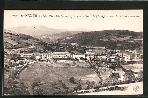 AK Saint-Nizier-d`Azergues, Vue générale (Sud), prise du Mont Charme