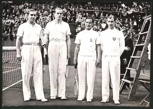 Fotografie Davispokalspiel Deutschland : Schweiz, Doppel Fisher-Maneff gegen von Metaxa-Henkel, Tennis