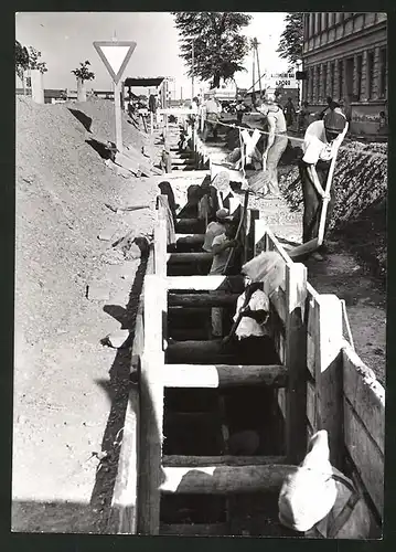 Fotografie Ansicht Inzersdorf, Baustelle der Liesingbachregulierung