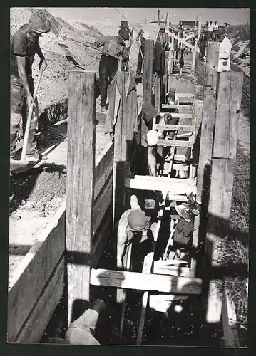 Fotografie Ansicht Kledering, Baustelle der Liesingbachregulierung