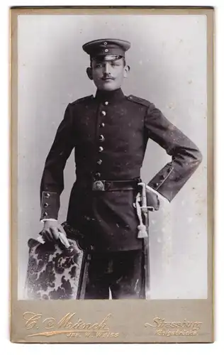Fotografie C. Münch, Strassburg, Deutscher Soldat in Uniform