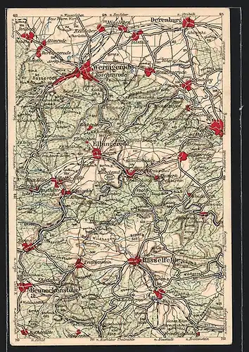 AK Elbingerode, Landkarte der Umgebung, Wona-Verlag