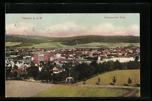 AK Hameln a. d. W., Ortsansicht aus der Vogelschau