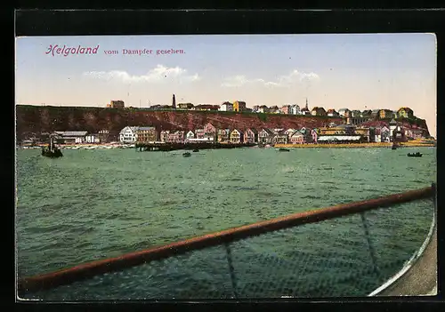 AK Helgoland, Insel vom Dampfer gesehen