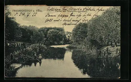 AK Friedrichstadt, Ruderpartie am Fürstenburggraben