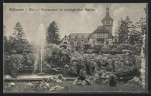 AK Mülhausen i. Els., Restaurant im Zoologischen Garten