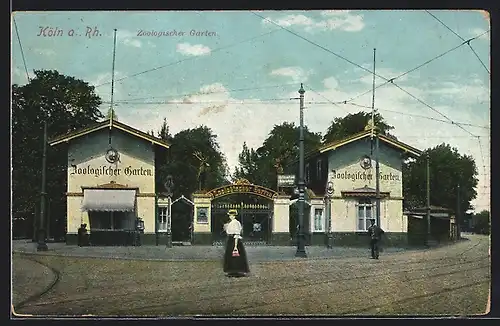 AK Köln-Riehl, Zoologischer Garten, Eingang