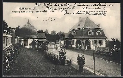 AK Mülhausen i. E., Eingang zum Zoologischen Garten