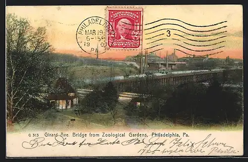 AK Philadelphia, Pa., Girard Ave. & Bridge from Zoological Gardens