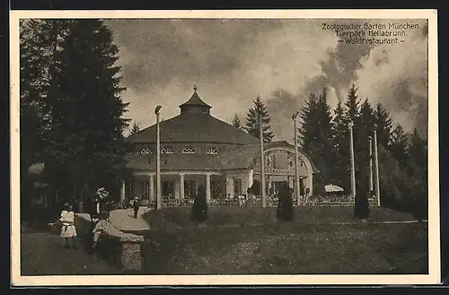 AK München, Waldrestaurant im Tierpark Hellabrunn