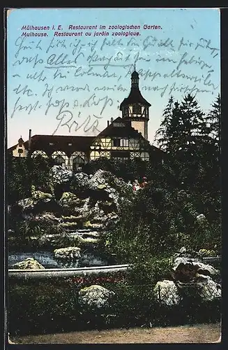 AK Mülhausen i. E., Restaurant im zoologischen Garten