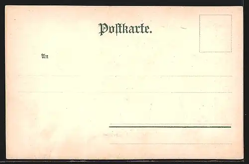 AK Schwarzwald-Postkarten No. 7, Mutter und Kinder mit Regenschirm, Tracht