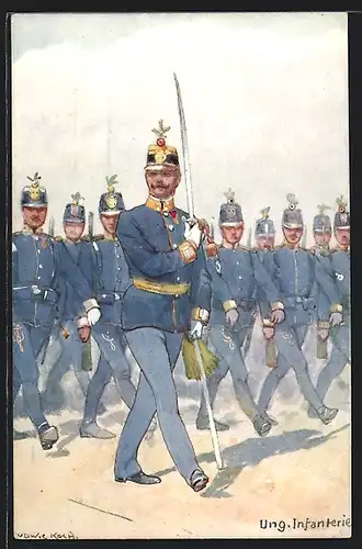 Künstler-AK Ludwig Koch: Österreichische Soldaten bei der Parade