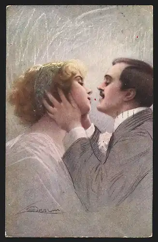 Künstler-AK G. Guerzoni: elegantes Liebespaar
