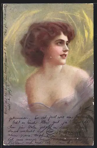 Künstler-AK G. Guerzoni: Mädchen in durchscheinendem Tuch