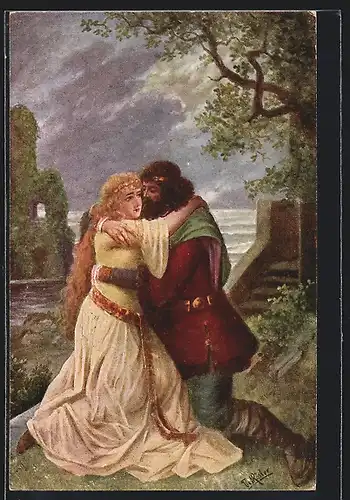 Künstler-AK Fr. Rösler: Tristan und Isolde