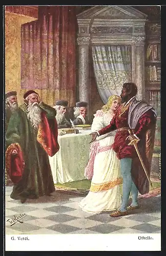 Künstler-AK Fr. Rösler: Szene aus der Oper Othello von Verdi