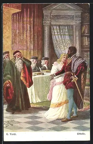 Künstler-AK Fr. Rösler: Szene aus der Oper Othello von Verdi