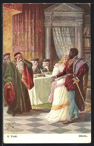 Künstler-AK Fr. Rösler: Szene aus der Oper Othello von Verdi