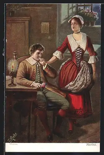 Künstler-AK Fr. Rösler: Flotow, Szene aus Martha