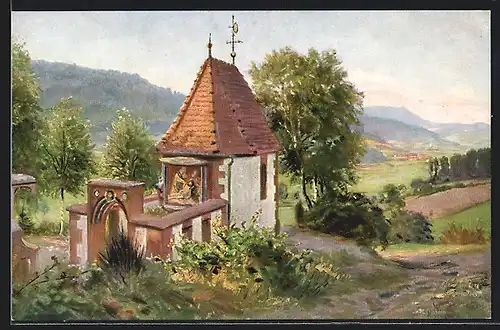 Künstler-AK Wilhelm Hasemann: Haslach i. Kinzigtal, Hansjakob-Kapelle