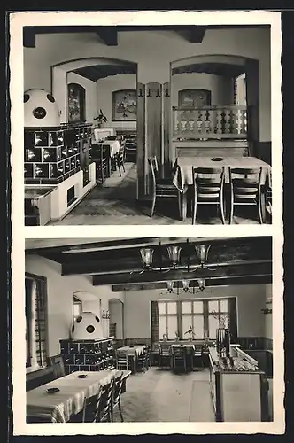 AK Sachsenhausen /Waldeck, Hotel Waldecker Hof, Innenansichten