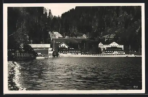 AK Urfeld am Walchensee, Hotel zur Post und Jäger am See, Inh. Hans Wiesmayer