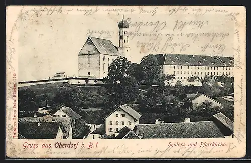 AK Oberdorf b. B., Schloss und Pfarrkirche