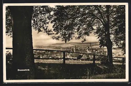 AK Donauwörth, Ortsansicht von einer Anhöhe