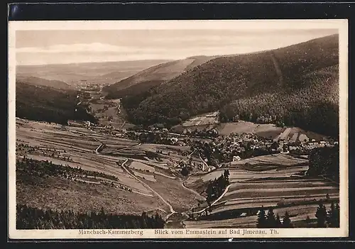 AK Manebach-Kammerberg, Blick vom Emmastein auf Bad Ilmenau