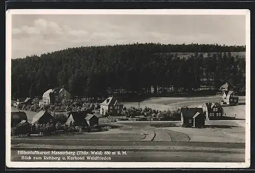 AK Masserberg, Blick zum Rehberg u. Kurhotel Waldfrieden