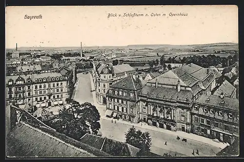 AK Bayreuth, Blick vom Schlossturm mit Opernhaus