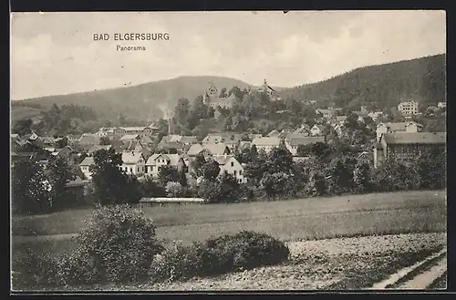 AK Bad Elgersburg, Ortsansicht mit Elgersburg