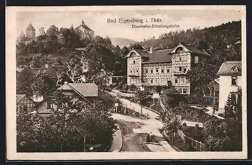 AK Bad Elgersburg i. Thür, Eisenbahn-Erholungsheim und Elgersburg
