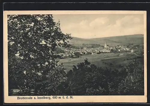 AK Brotterode a. Inselberg, Ortsansicht mit Kirche