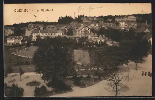 AK Oberhof, Ortsansicht aus der Vogelschau, Das Oberland