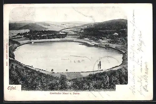 AK Daun /Eifel, Gmünder Maar und Ort