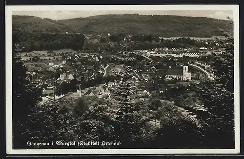 AK Gaggenau i. Murgtal-Ottenau, Ortsansicht aus der Vogelschau