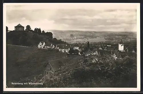 AK Rotenberg, Ortsansicht mit Württemberg aus der Vogelschau