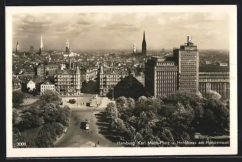 AK Hamburg-Neustadt, Karl Muck-Platz u. Hochhaus am Holstenwall