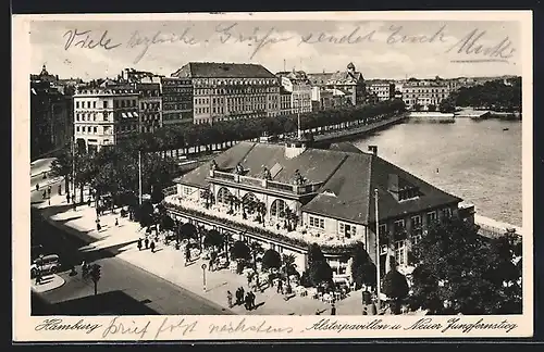 AK Hamburg-Neustadt, Alsterpavillon und Neuer Jungfernstieg