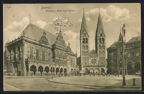 AK Bremen, Rathaus, Dom und Börse