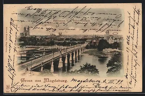 AK Magdeburg, Panorama der Friedrichstadt
